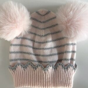 Girl fluffy Pom Pom beanie